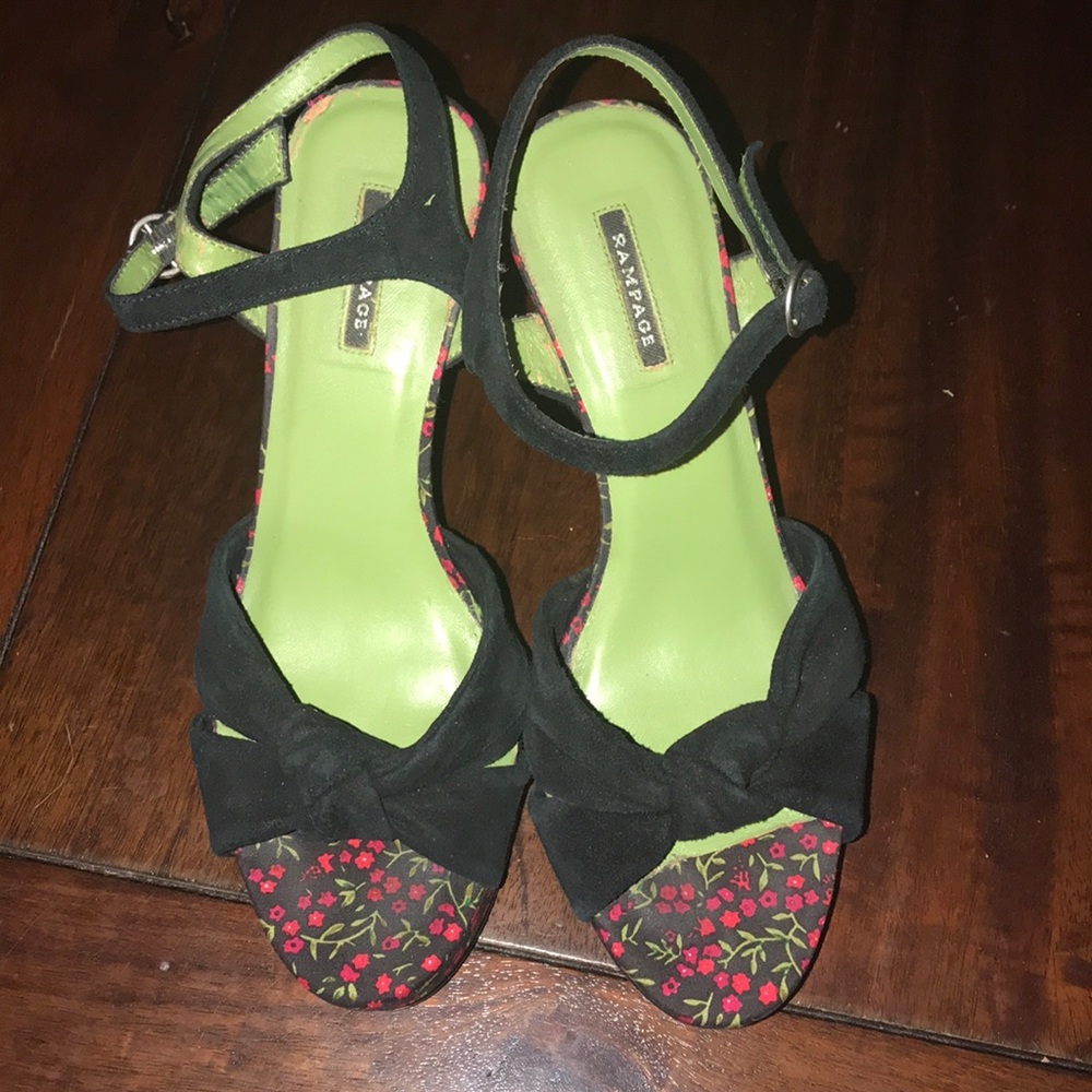 Very cute red floral shoes